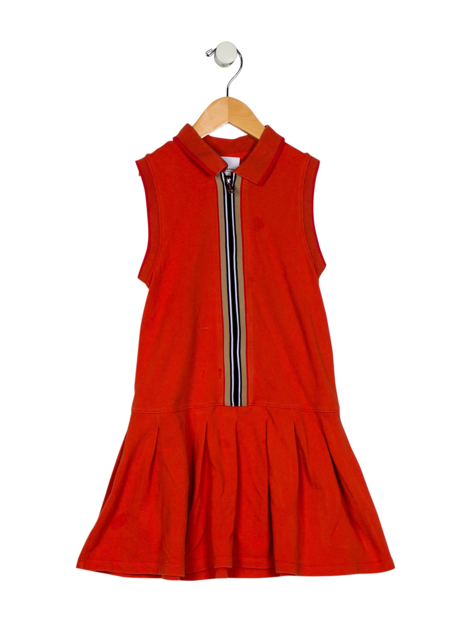Burberry Kids Girls' Printed Pleated Sleeveless Dress