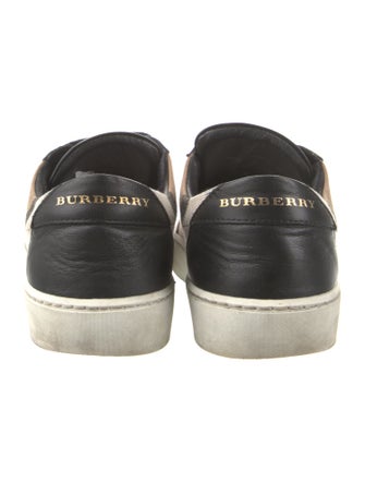Burberry House Check Pattern Leather Sneakers