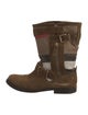 Burberry Suede Printed Moto Boots