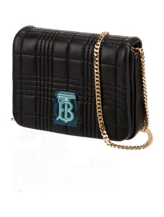 Burberry Leather TB Monogram Lola Wallet on Chain
