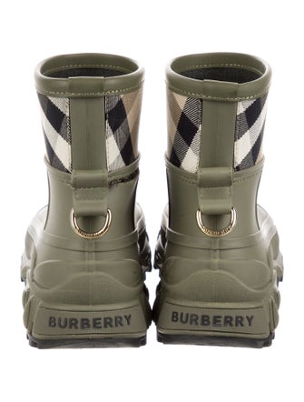 Burberry Nova Check Pattern Rubber Rain Boots