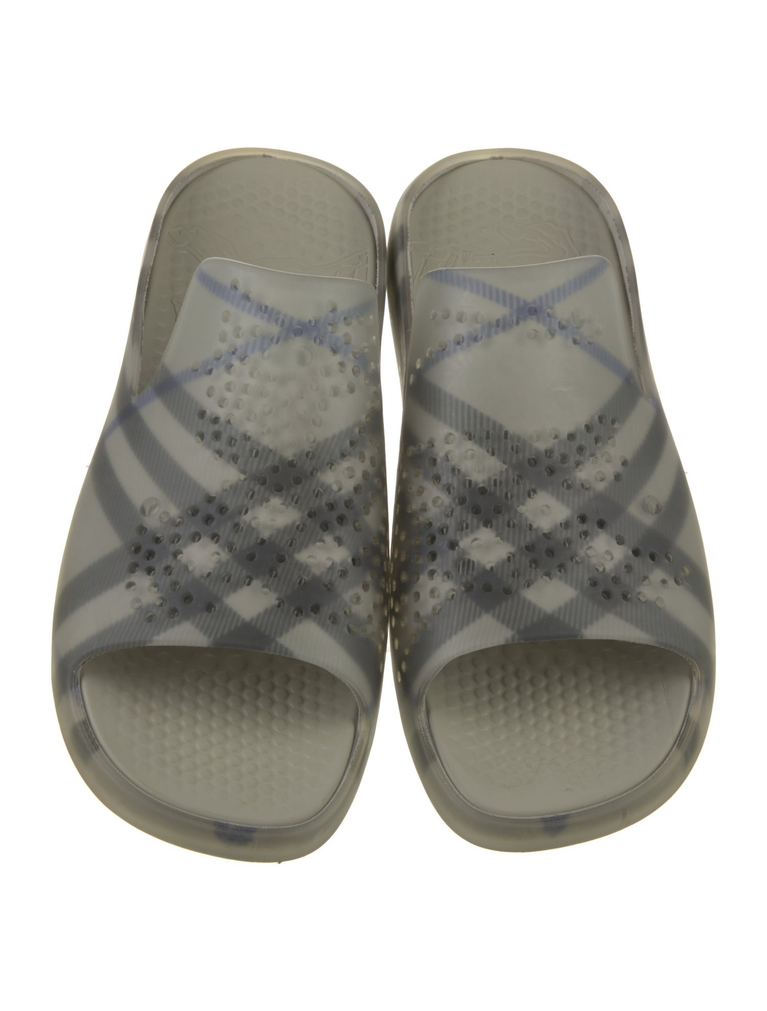 Burberry Rubber Plaid Print Slides