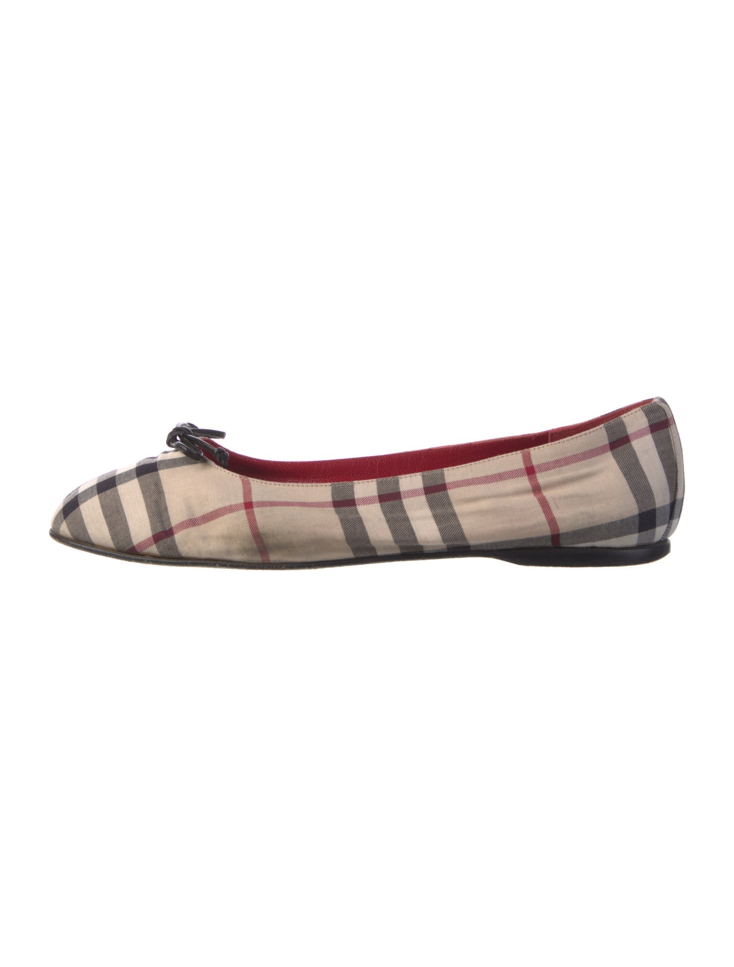 Burberry Nova Check Pattern Canvas Ballet Flats