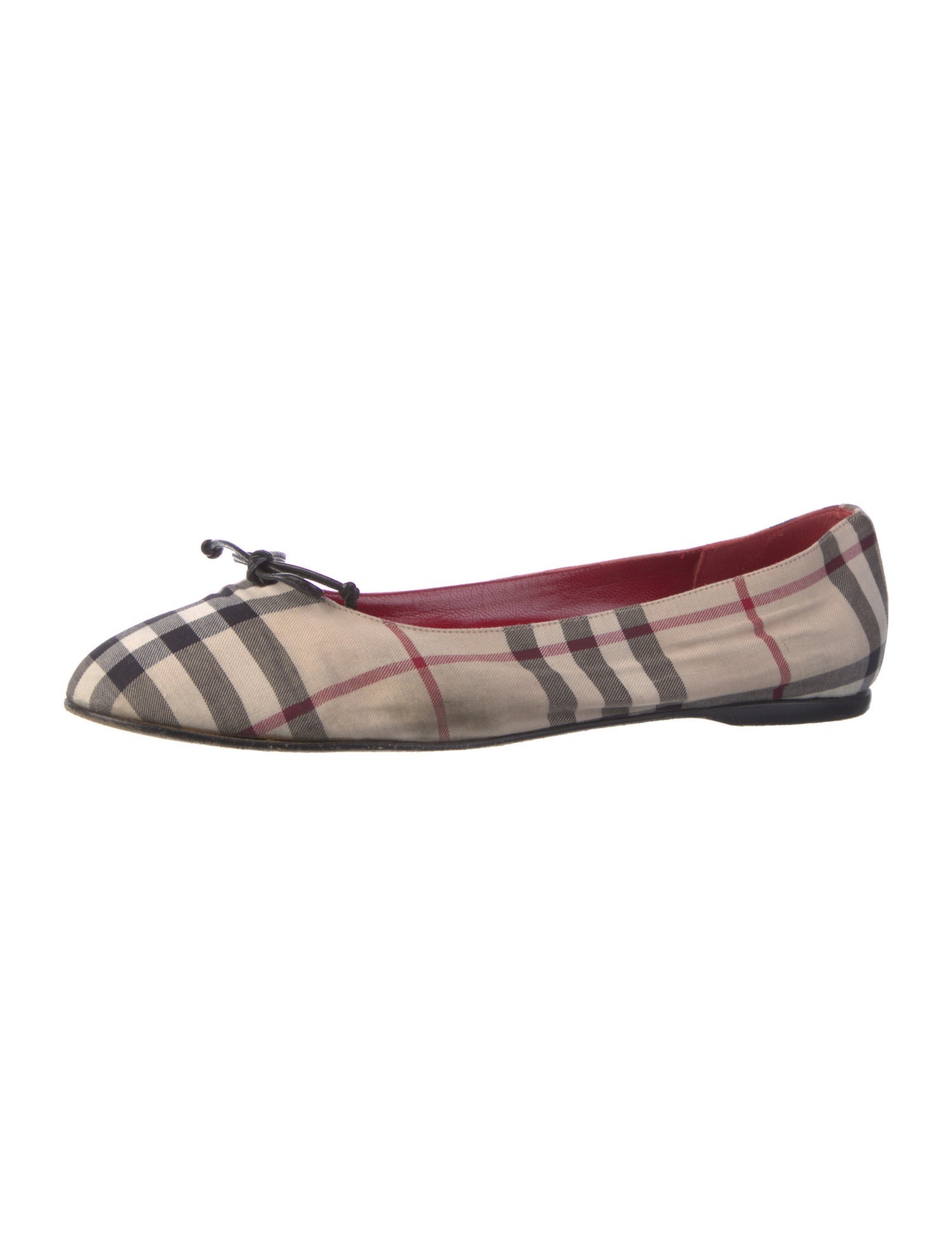 Burberry Nova Check Pattern Canvas Ballet Flats