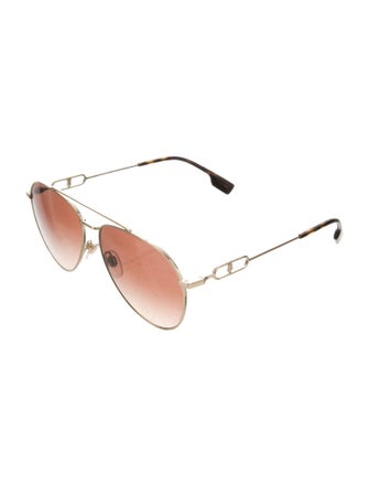Burberry Nova Check Pattern Aviator Sunglasses