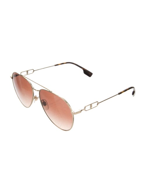Burberry Nova Check Pattern Aviator Sunglasses