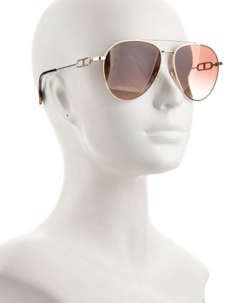 Burberry Nova Check Pattern Aviator Sunglasses