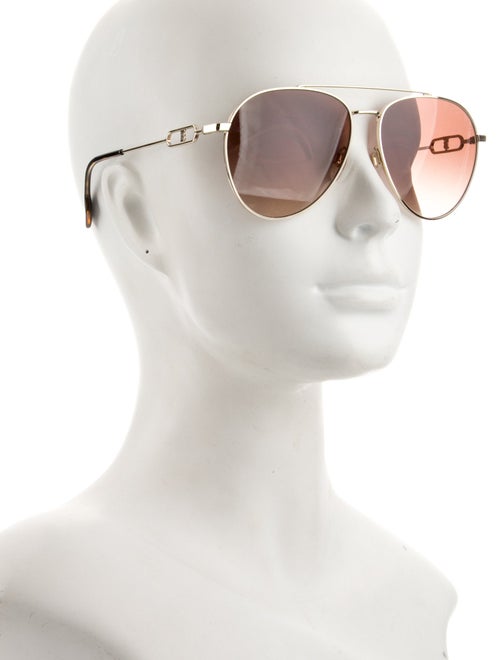 Burberry Nova Check Pattern Aviator Sunglasses