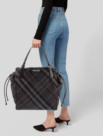 Burberry Smoked Check Hobo Large