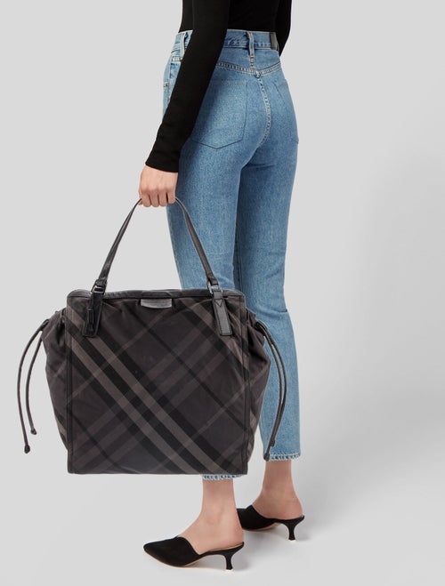 Burberry Smoked Check Hobo Large