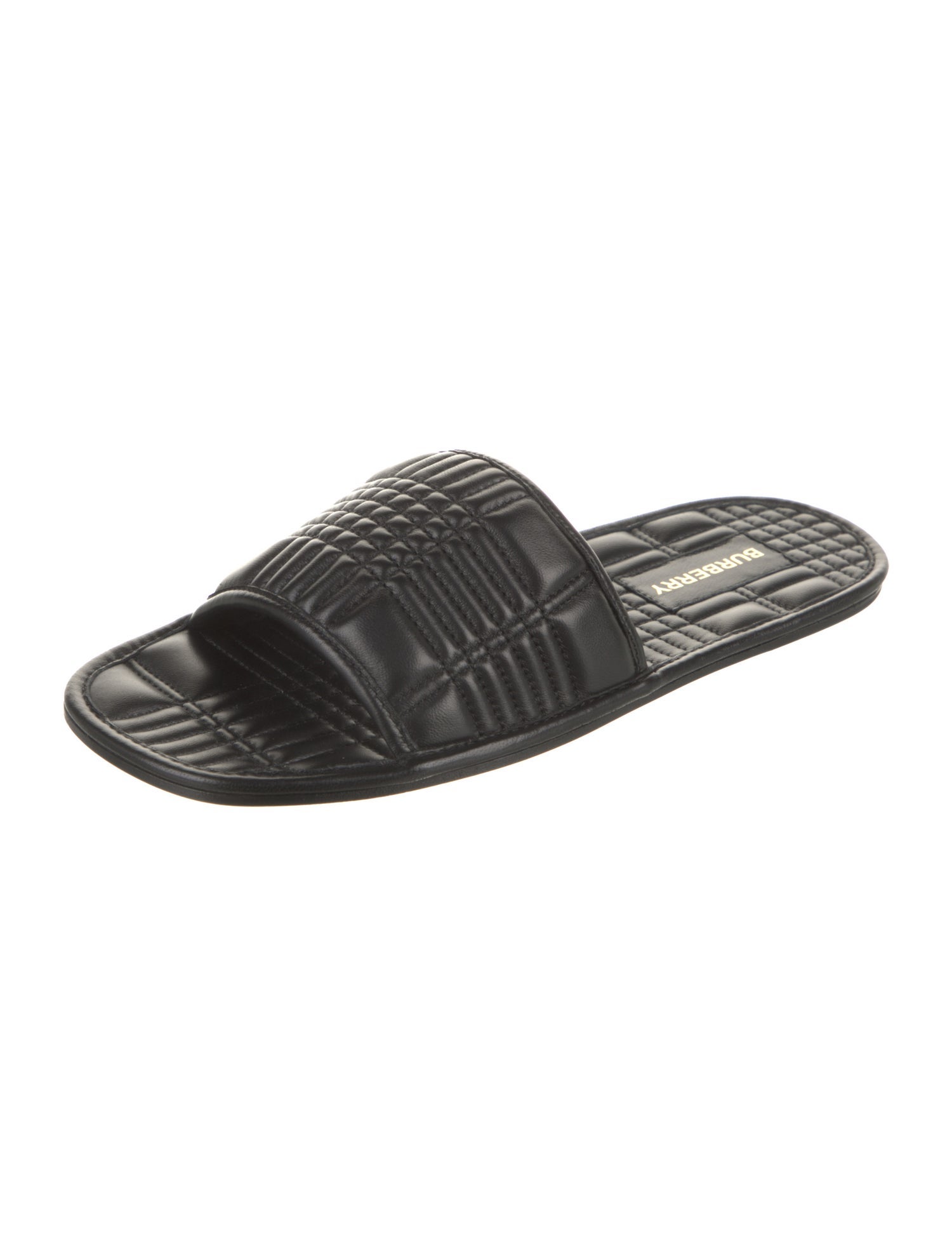 Burberry Nova Check Pattern Leather Slides