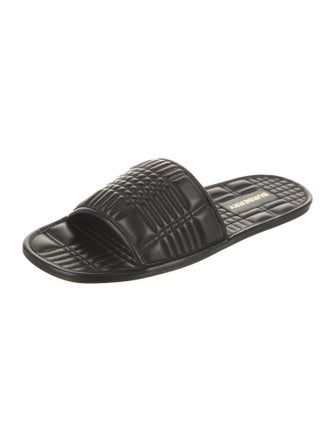 Burberry Nova Check Pattern Leather Slides