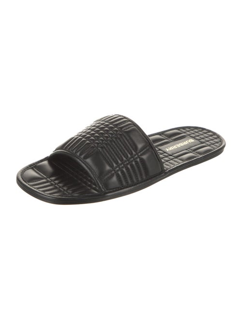 Burberry Nova Check Pattern Leather Slides