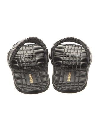Burberry Nova Check Pattern Leather Slides
