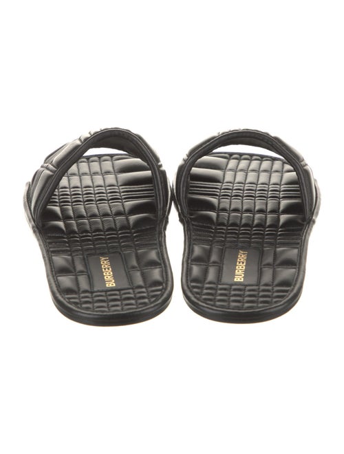 Burberry Nova Check Pattern Leather Slides