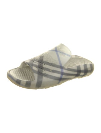 Burberry Rubber Plaid Print Slides