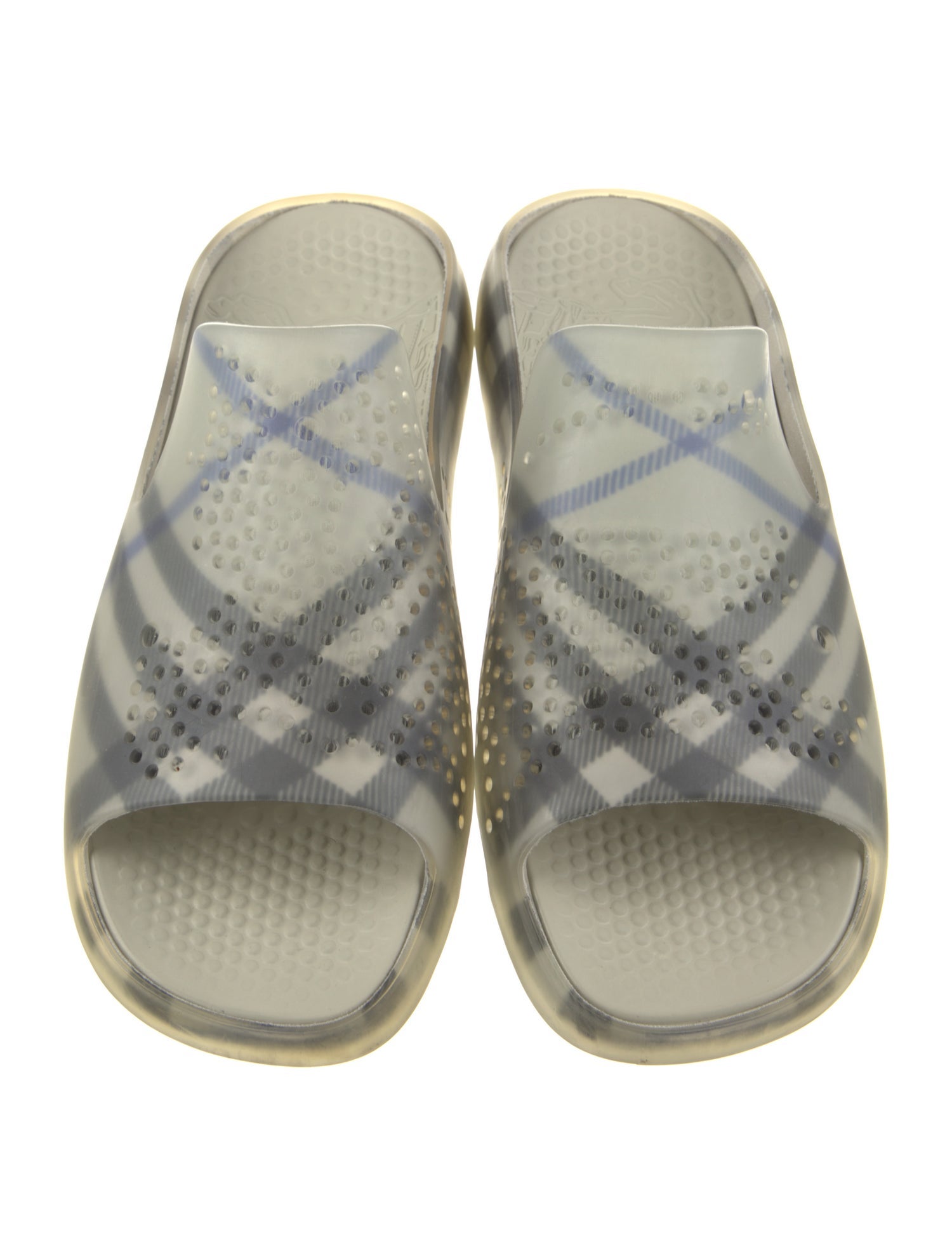 Burberry Rubber Plaid Print Slides