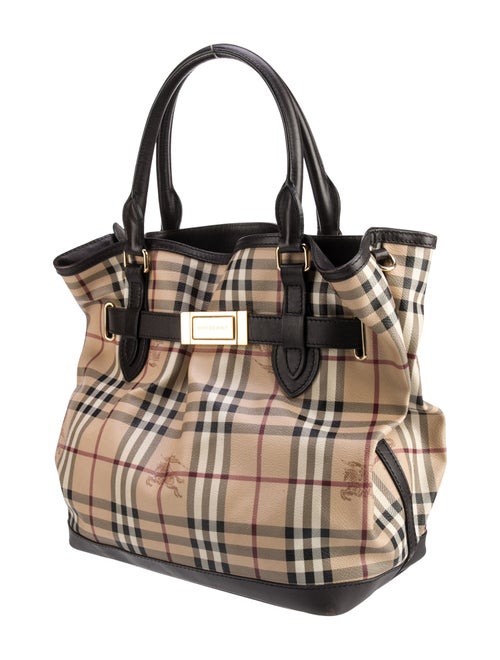 Burberry Haymarket Check Top Handle Bag Large