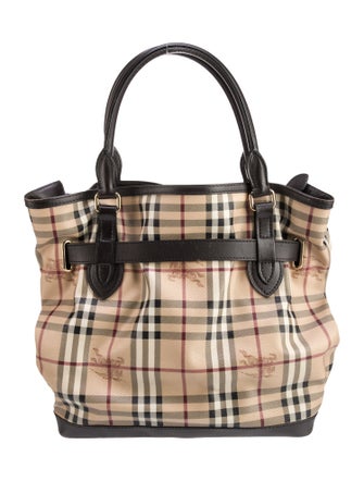 Burberry Haymarket Check Top Handle Bag Large