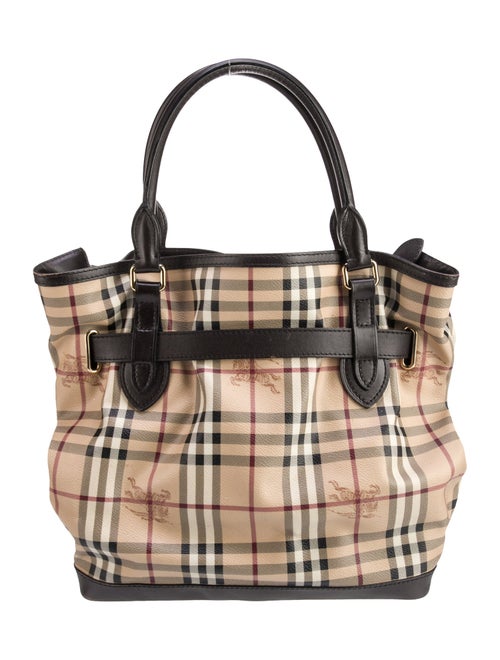 Burberry Haymarket Check Top Handle Bag Large