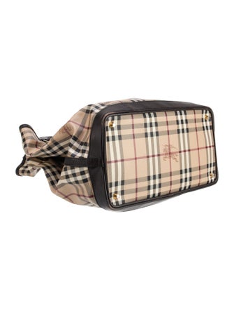 Burberry Haymarket Check Top Handle Bag Large