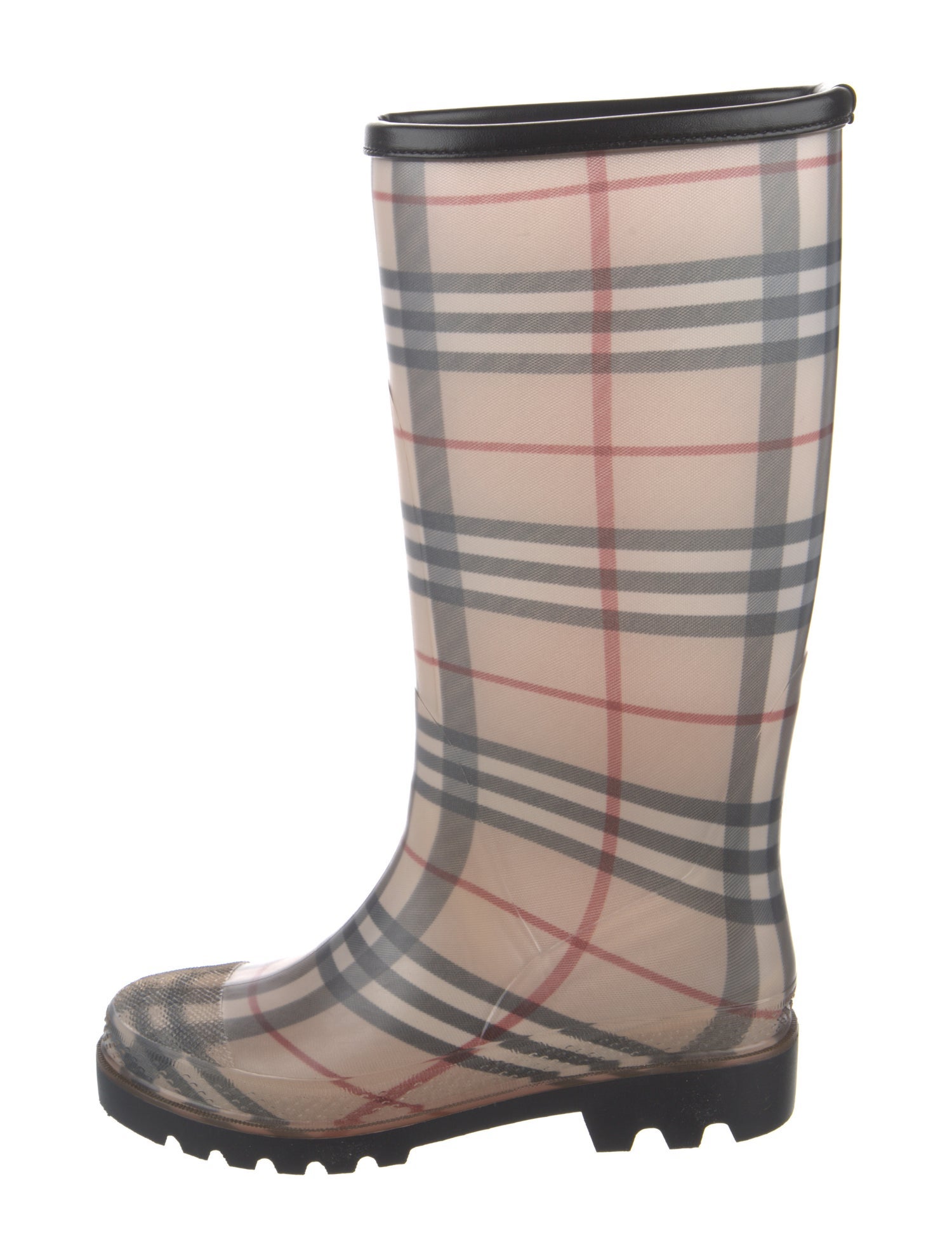 Burberry Super Nova Check Pattern Rubber Rain Boots
