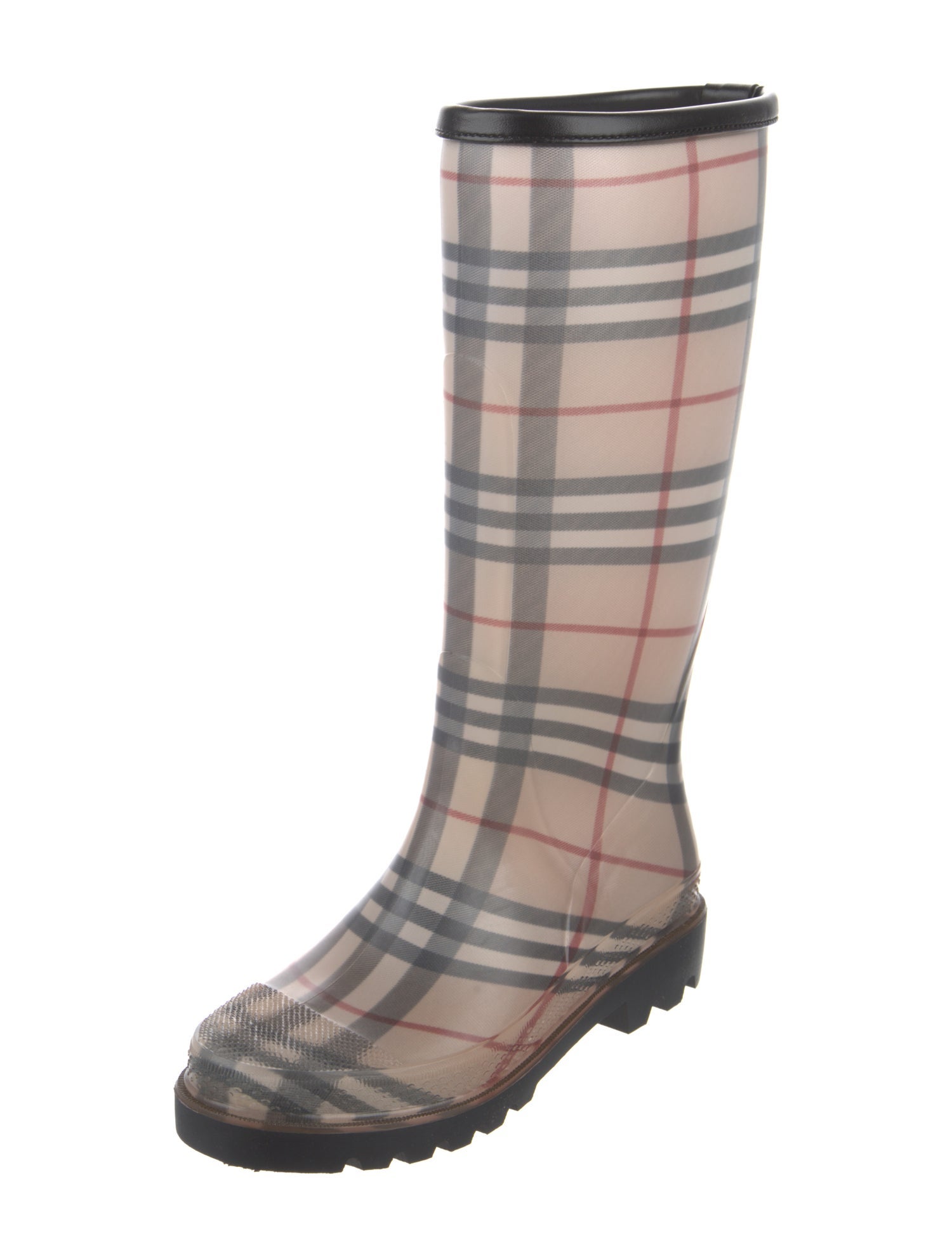 Burberry Super Nova Check Pattern Rubber Rain Boots