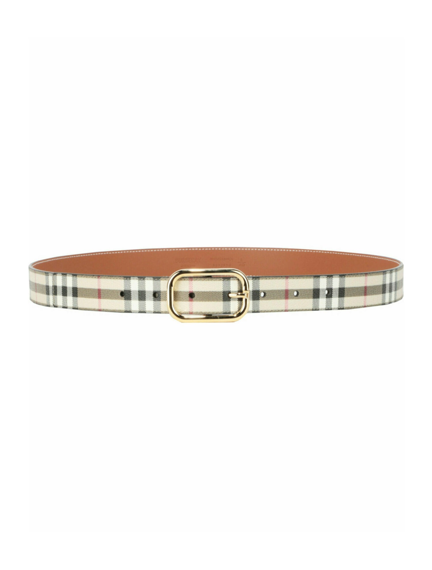 Burberry House Check Pattern Calfskin Belt w/ Tags