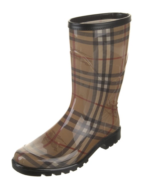 Burberry Haymarket Check Pattern Rubber Rain Boots