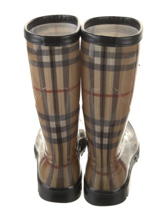 Burberry Haymarket Check Pattern Rubber Rain Boots