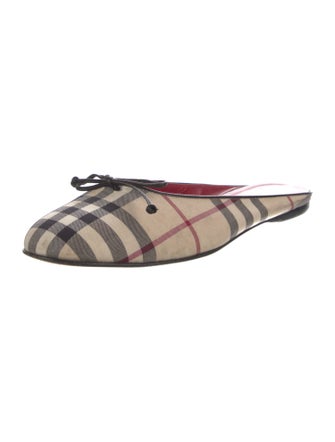 Burberry Nova Check Pattern Canvas Mules