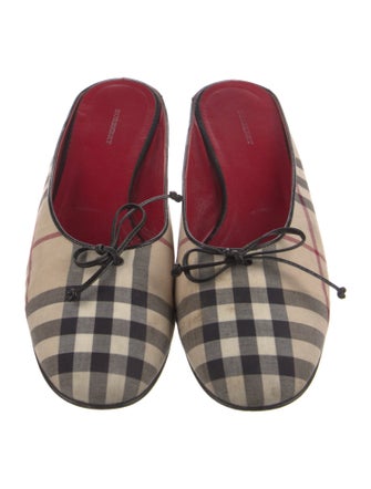 Burberry Nova Check Pattern Canvas Mules