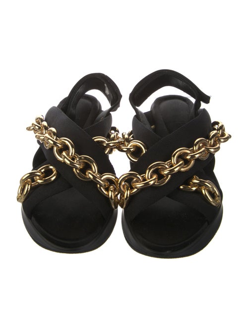 Burberry Canvas Chain-Link Accents Slingback Sandals