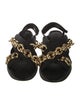 Burberry Canvas Chain-Link Accents Slingback Sandals