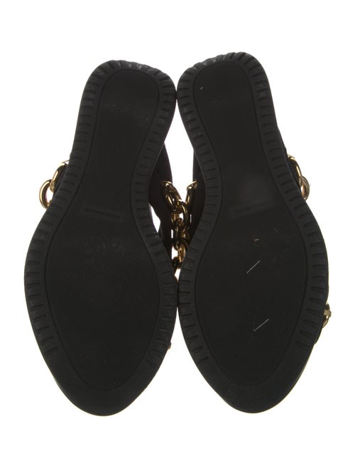 Burberry Canvas Chain-Link Accents Slingback Sandals