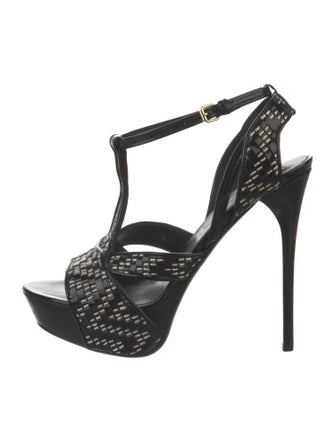 Burberry Patent Leather T-Strap Sandals