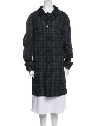 Burberry Plaid Print Trench Coat