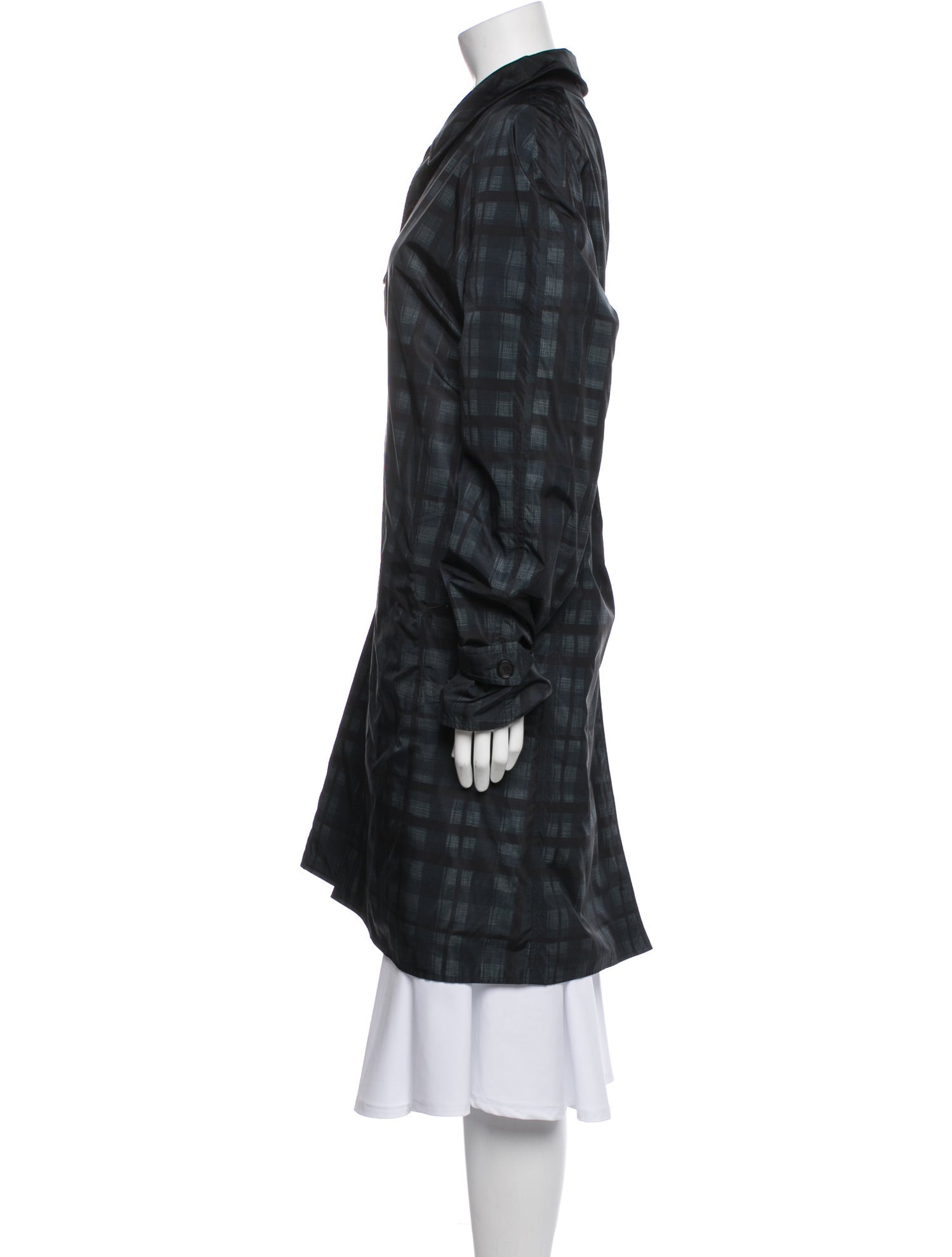 Burberry Plaid Print Trench Coat