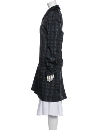 Burberry Plaid Print Trench Coat
