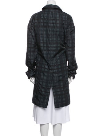 Burberry Plaid Print Trench Coat