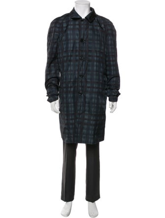 Burberry Plaid Print Trench Coat