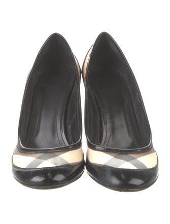 Burberry Patent Leather Plaid Print Pumps