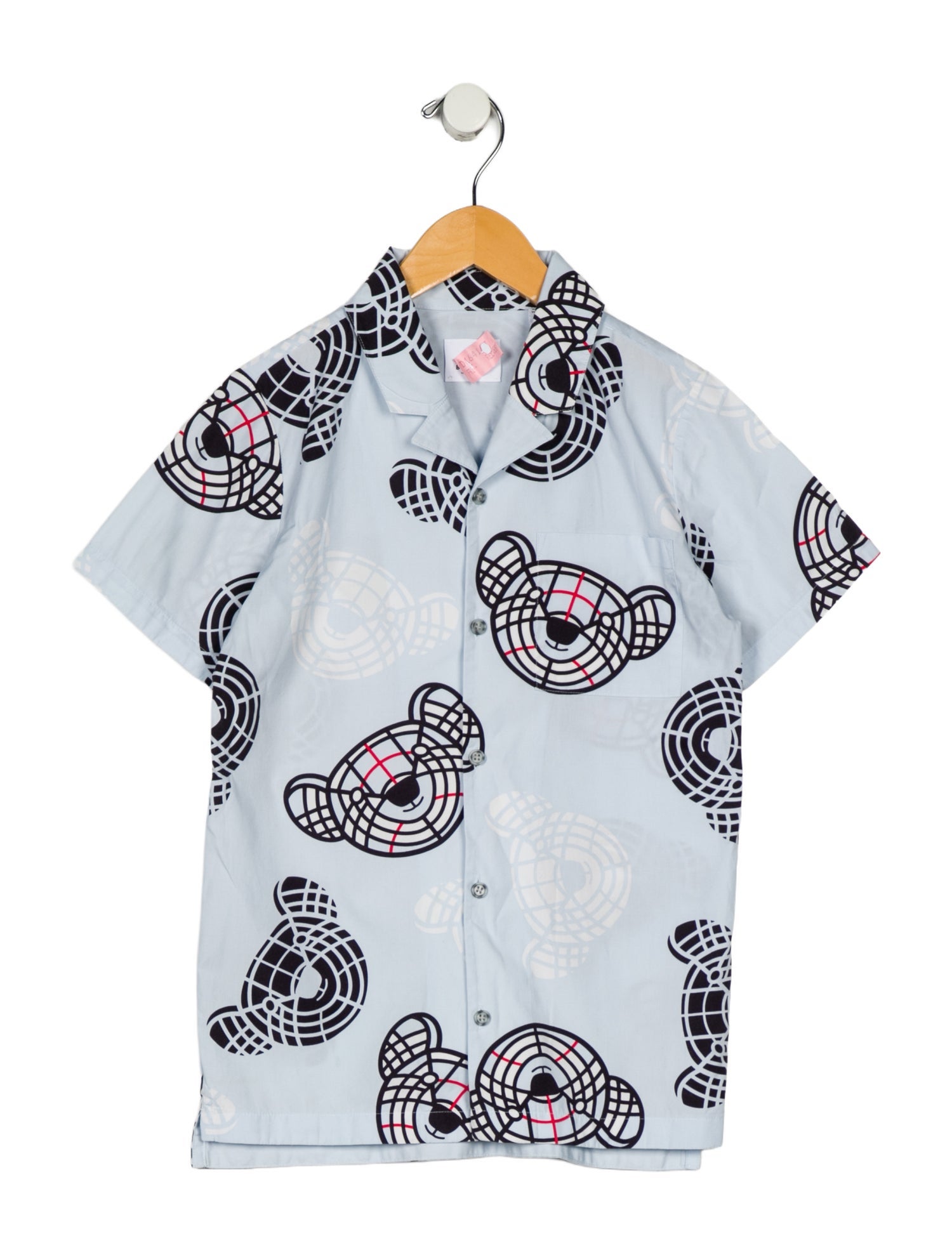 Burberry Kids Boys' Printed Short Sleeve Button Up Shirt