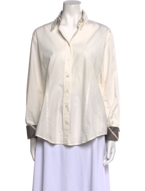 Burberry Long Sleeve Button-Up Top