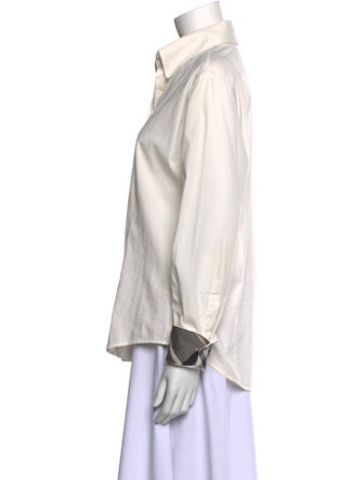 Burberry Long Sleeve Button-Up Top