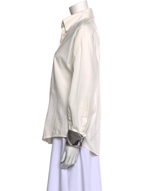 Burberry Long Sleeve Button-Up Top