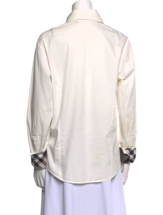 Burberry Long Sleeve Button-Up Top