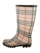 Burberry Super Nova Check Pattern Rubber Rain Boots