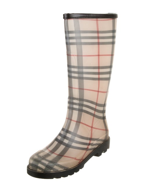 Burberry Super Nova Check Pattern Rubber Rain Boots
