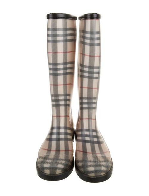 Burberry Super Nova Check Pattern Rubber Rain Boots